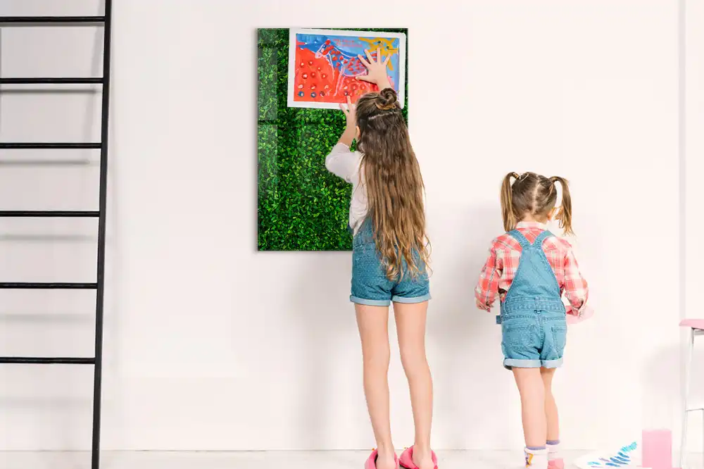 Tableau magnétique effaçable à motif de haie verte