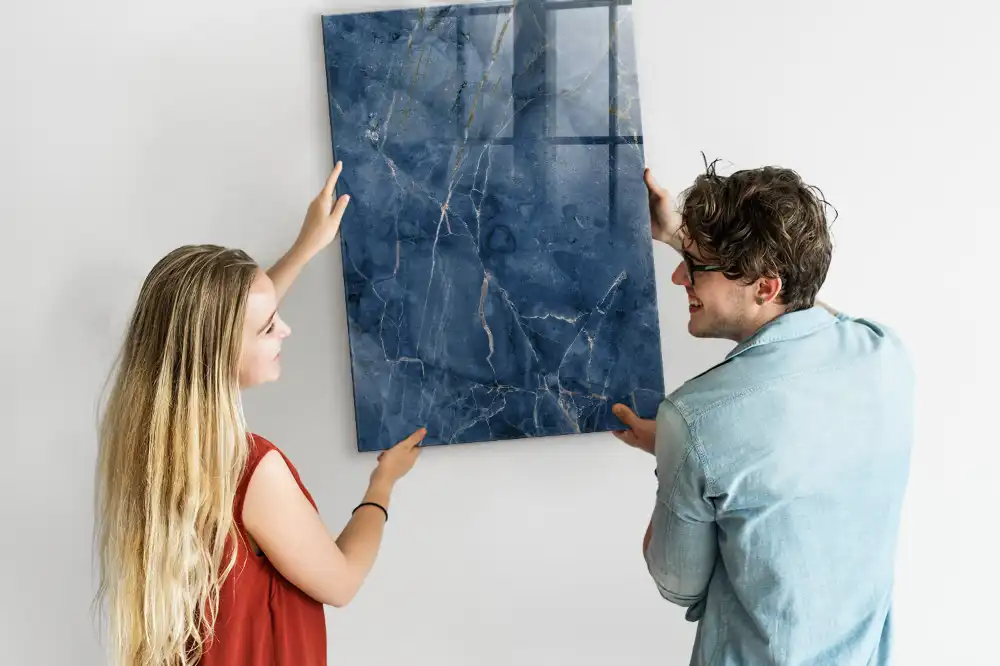Tableau magnétique effaçable à motif marbre élégant