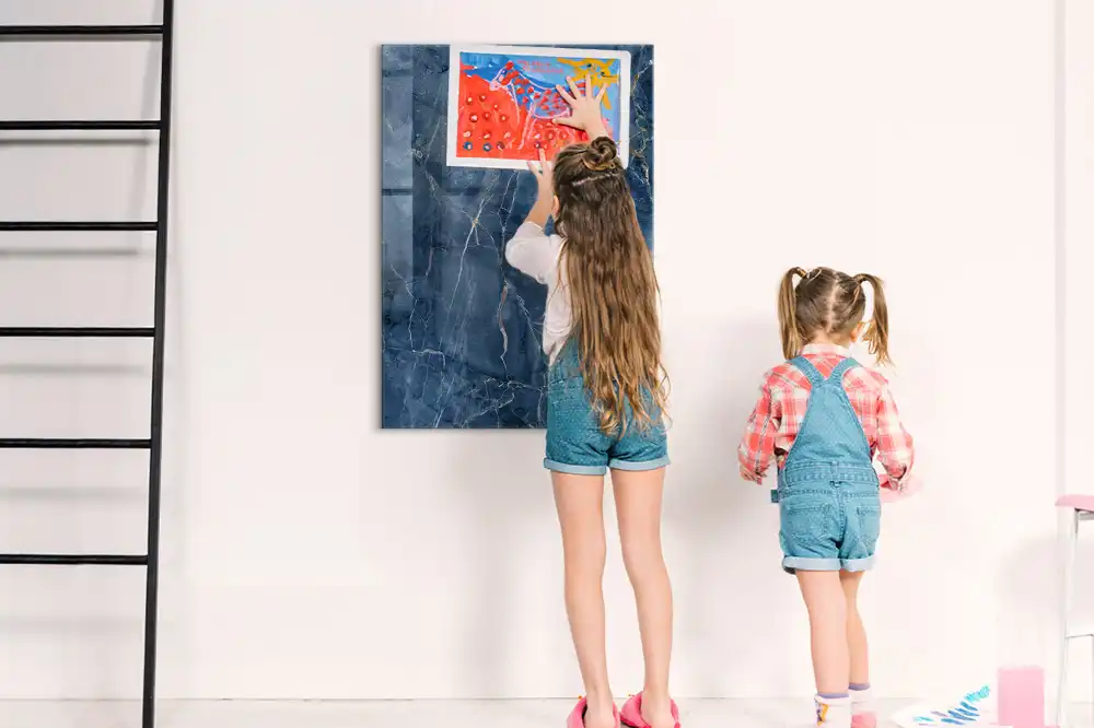 Tableau magnétique effaçable à motif marbre élégant