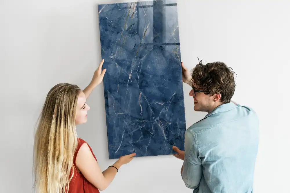 Tableau magnétique effaçable à motif marbre élégant