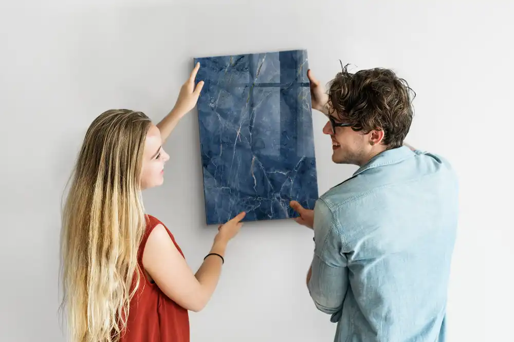 Tableau magnétique effaçable à motif marbre élégant