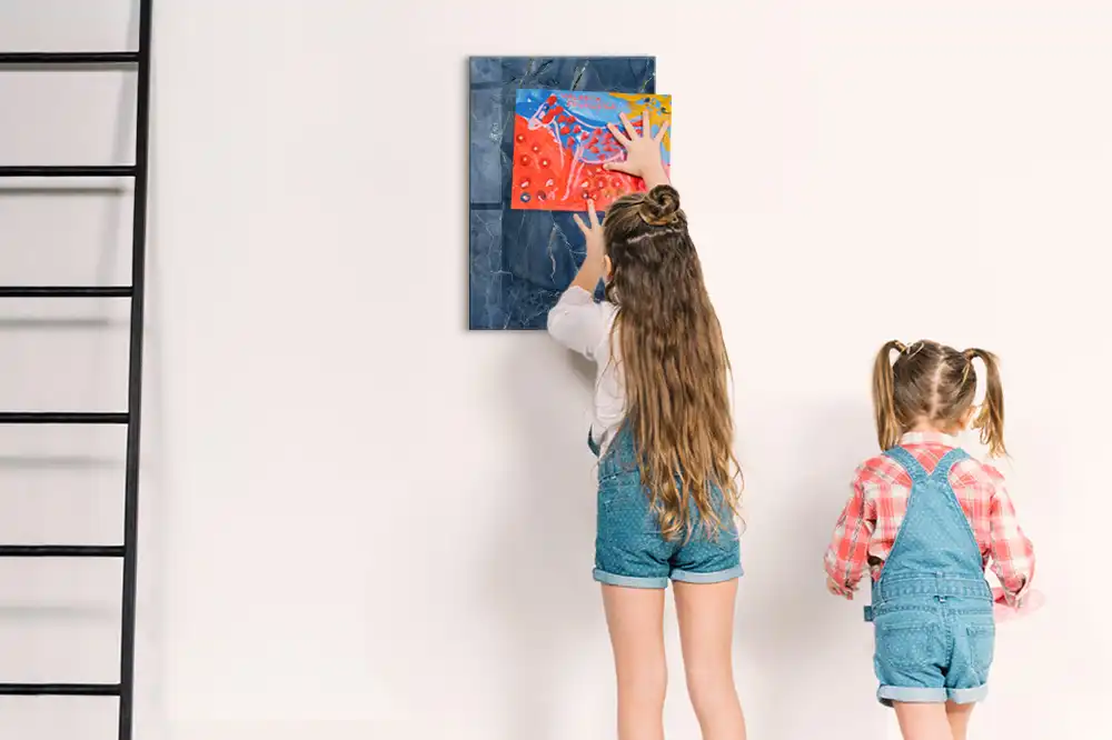 Tableau magnétique effaçable à motif marbre élégant