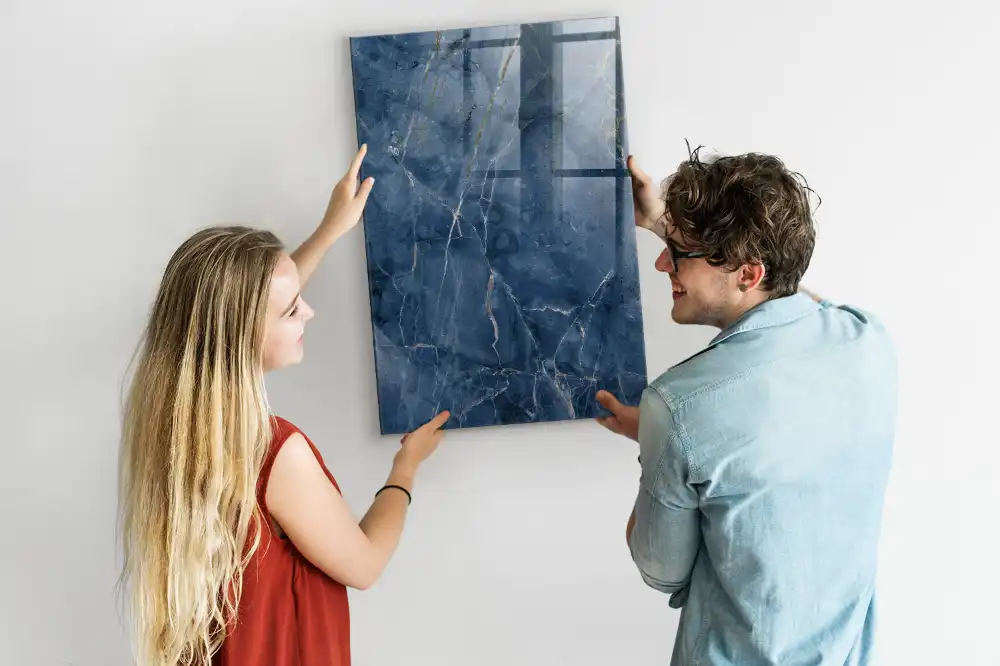 Tableau magnétique effaçable à motif marbre élégant