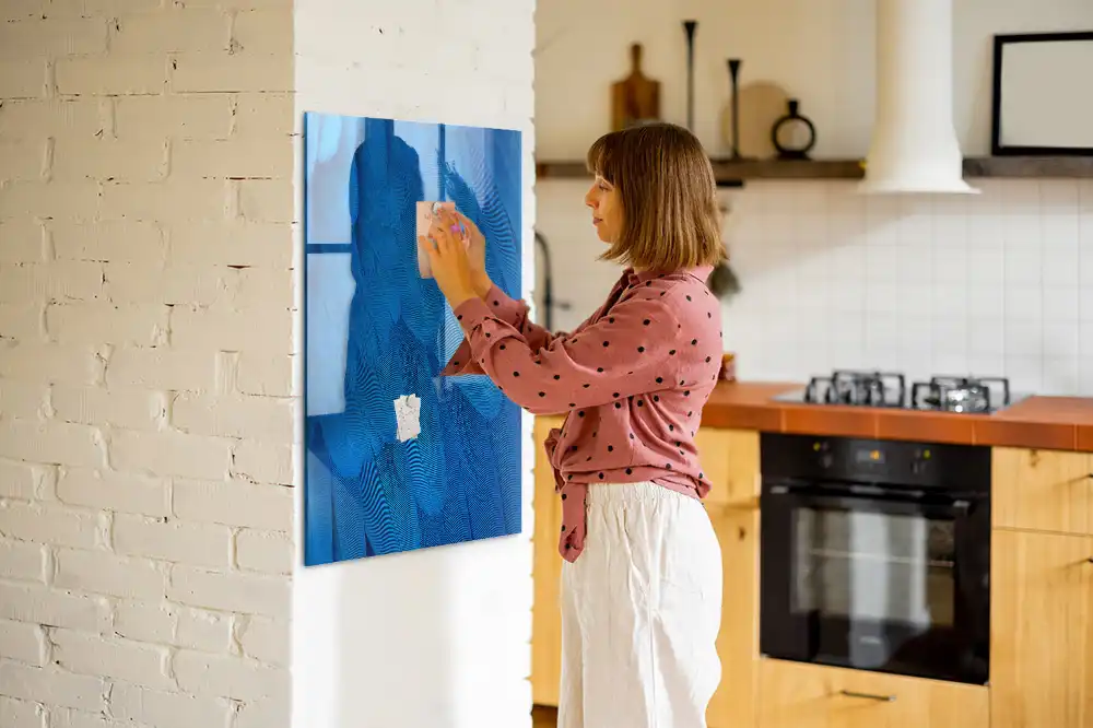Tableau magnétique effaçable à sec motif plume