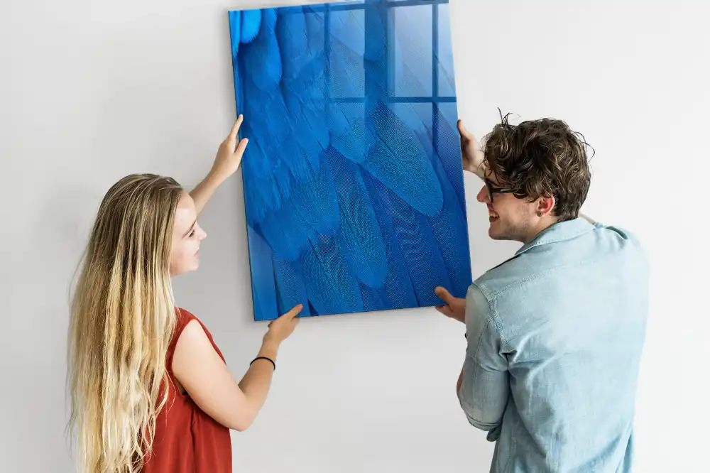 Tableau magnétique effaçable à sec motif plume