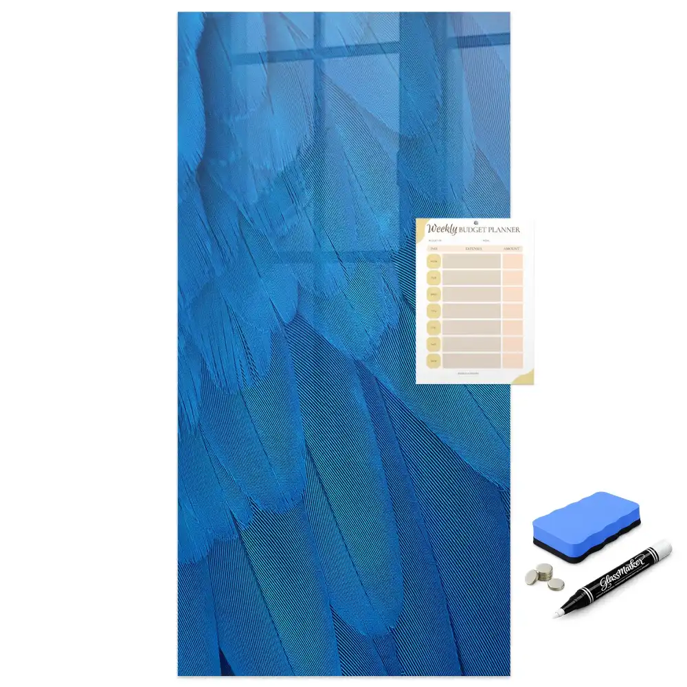 Tableau magnétique effaçable à sec motif plume