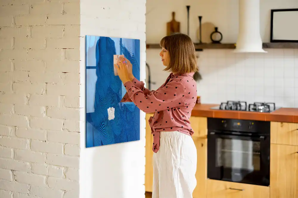 Tableau magnétique effaçable à sec motif plume