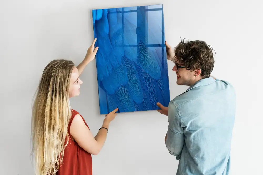Tableau magnétique effaçable à sec motif plume