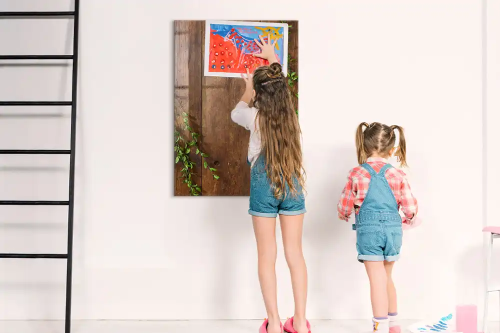 Tableau magnétique effaçable à motif rustique