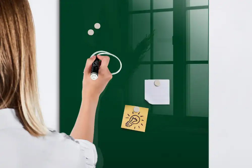 Tableau magnétique effaçable vert bouteille