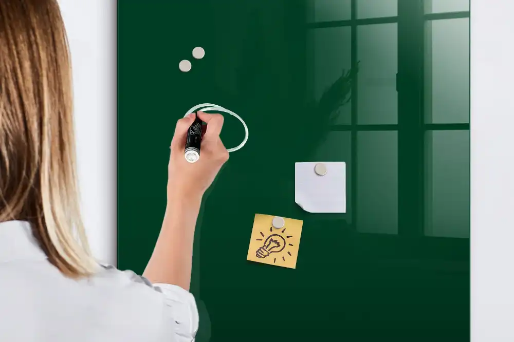 Tableau magnétique effaçable vert bouteille