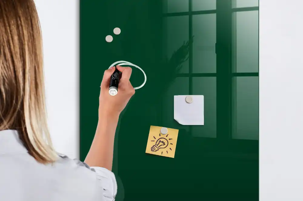 Tableau magnétique effaçable vert bouteille