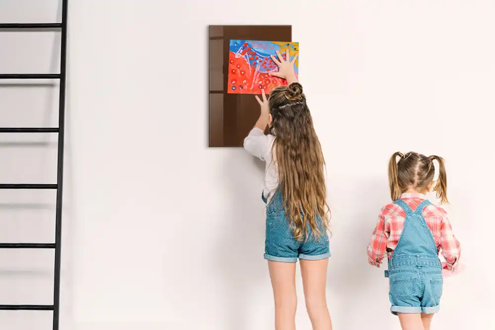 Tableau magnétique effaçable à sec couleur brune