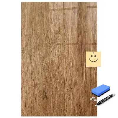 Tableau magnétique effaçable en bois brun clair
