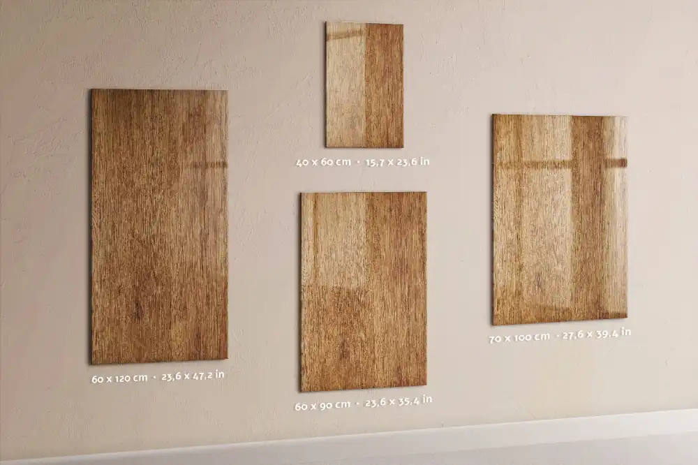 Tableau magnétique effaçable en bois brun clair
