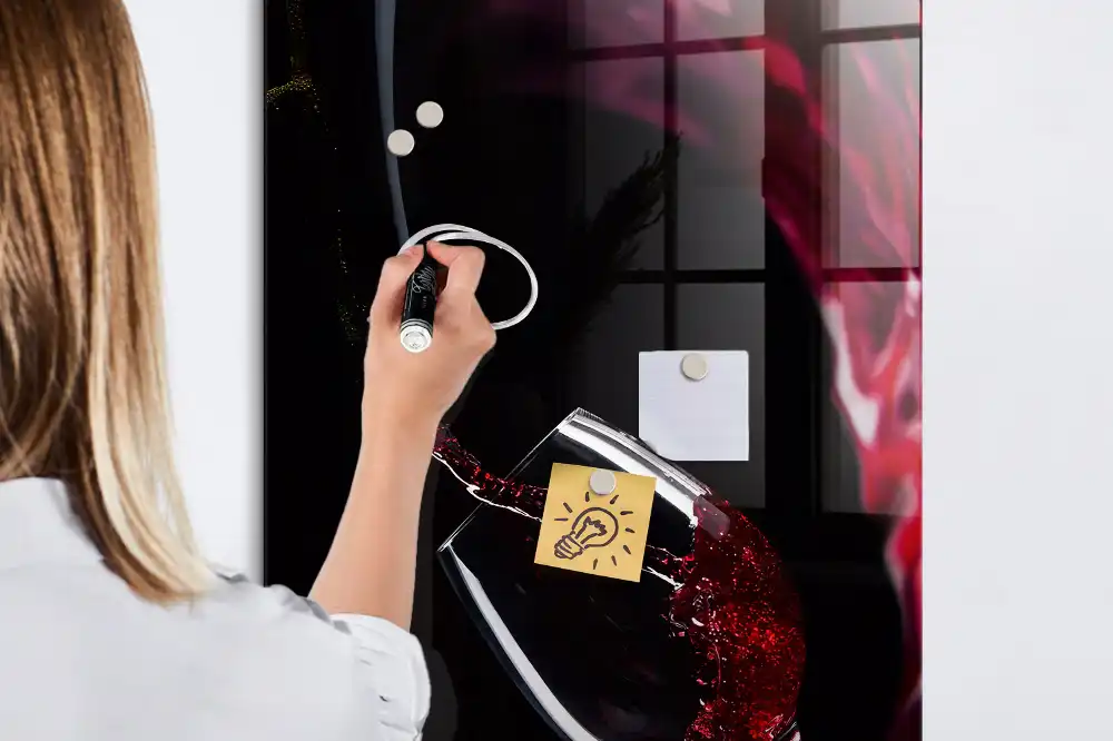 Tableau magnétique effaçable à sec motif tache de vin