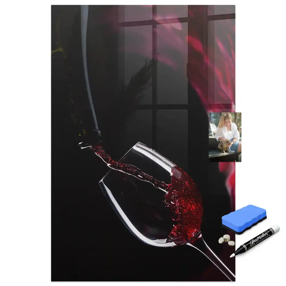 Tableau magnétique effaçable à sec motif tache de vin