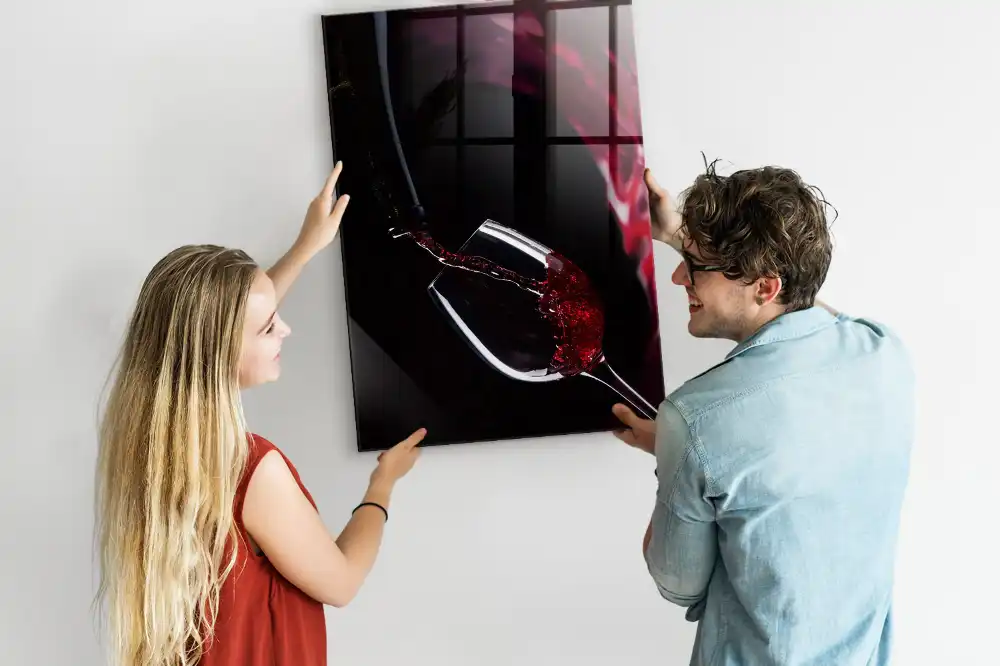 Tableau magnétique effaçable à sec motif tache de vin