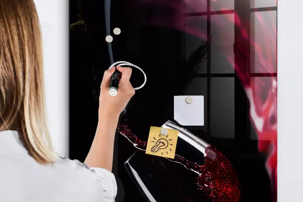 Tableau magnétique effaçable à sec motif tache de vin