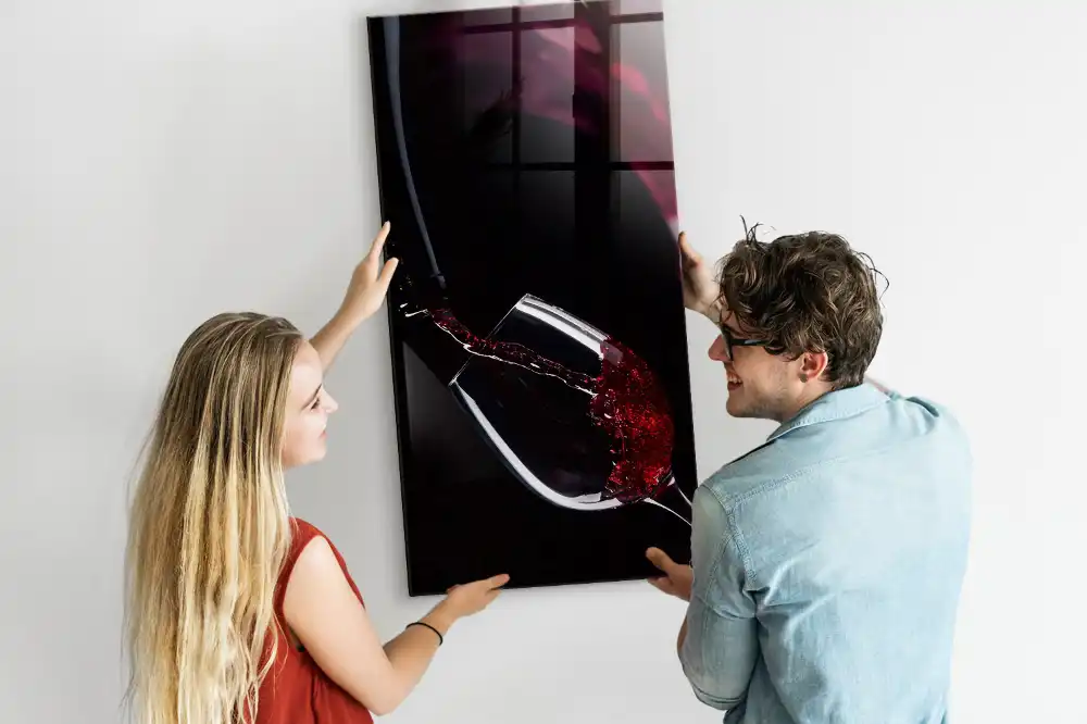 Tableau magnétique effaçable à sec motif tache de vin