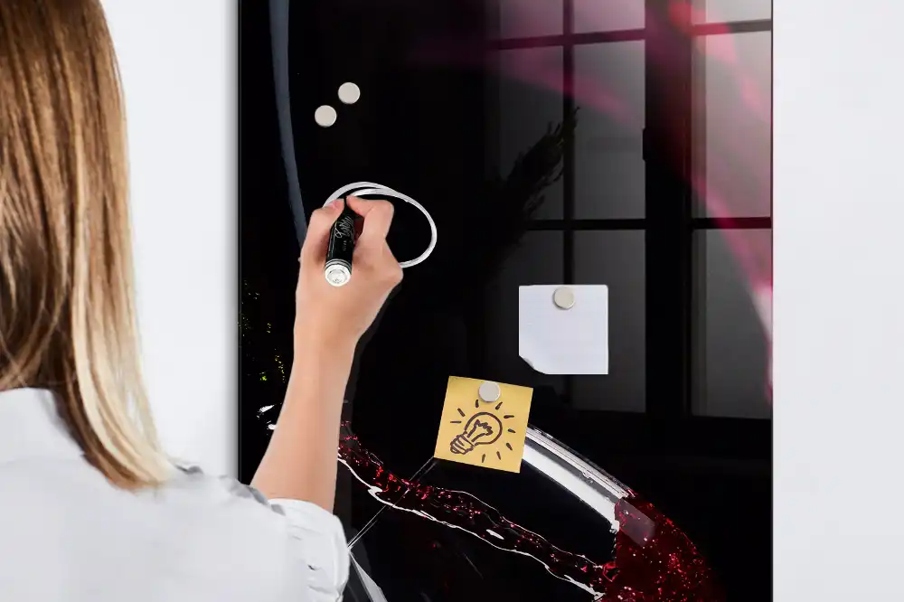 Tableau magnétique effaçable à sec motif tache de vin