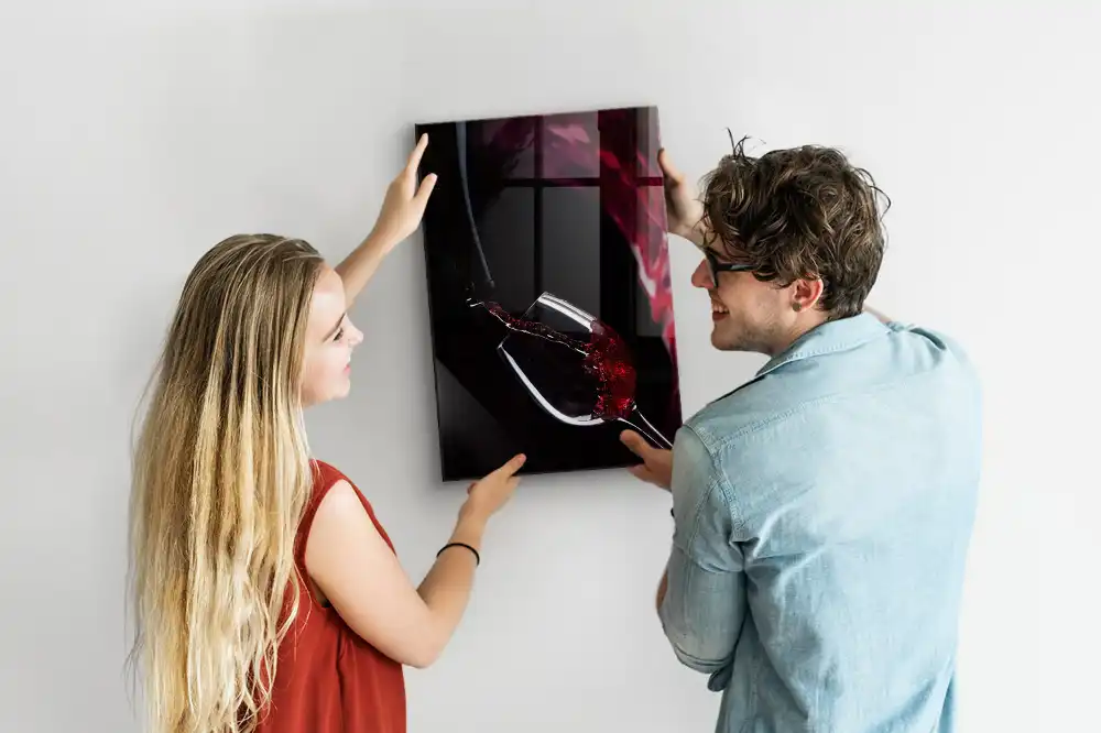 Tableau magnétique effaçable à sec motif tache de vin