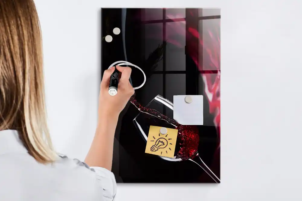 Tableau magnétique effaçable à sec motif tache de vin
