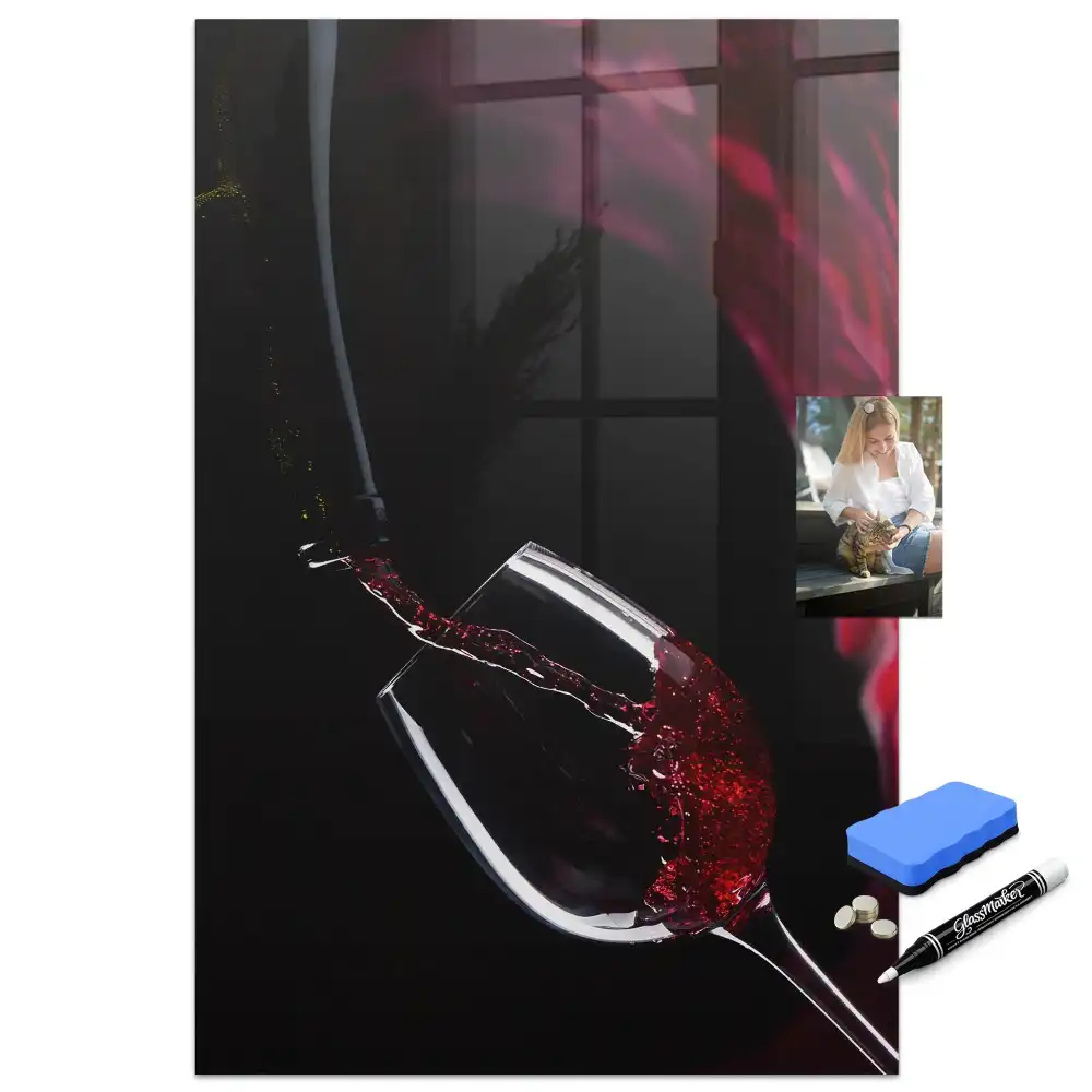 Tableau magnétique effaçable à sec motif tache de vin