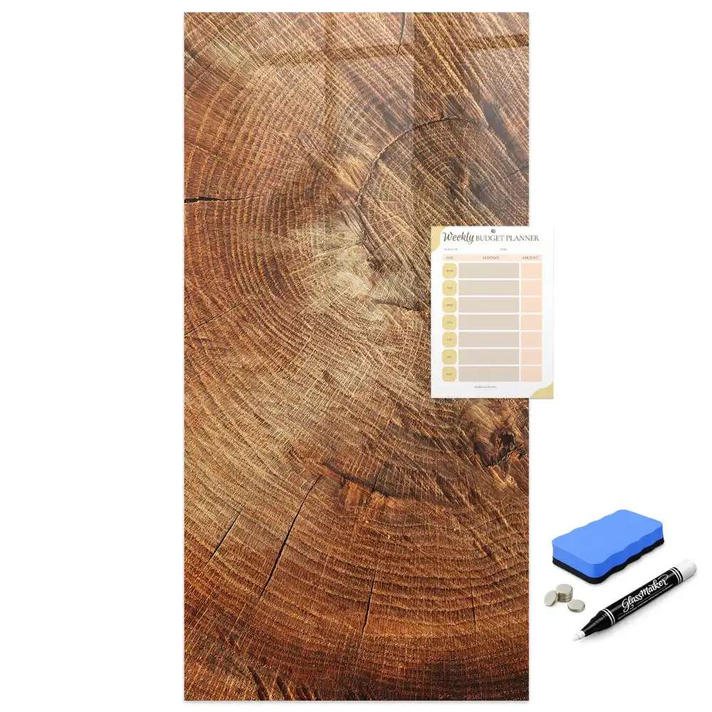 Tableau magnétique effaçable en forme de tronc d'arbre