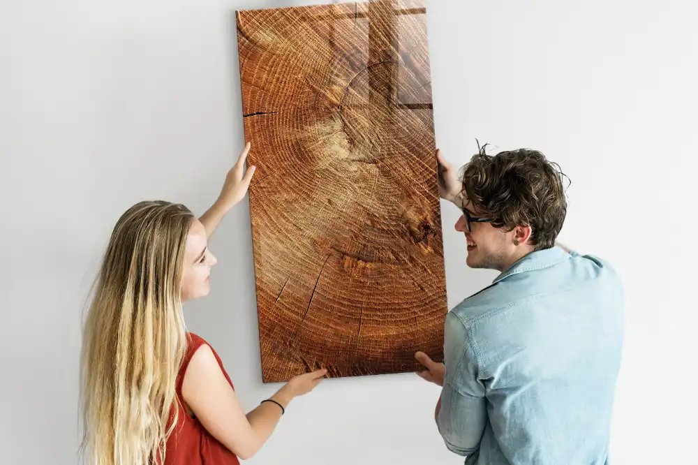 Tableau magnétique effaçable en forme de tronc d'arbre