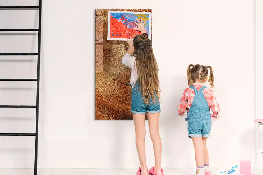 Tableau magnétique effaçable en forme de tronc d'arbre