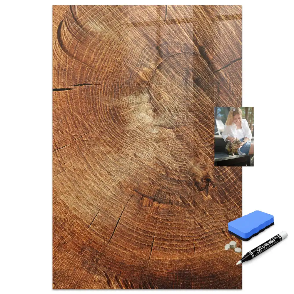 Tableau magnétique effaçable en forme de tronc d'arbre
