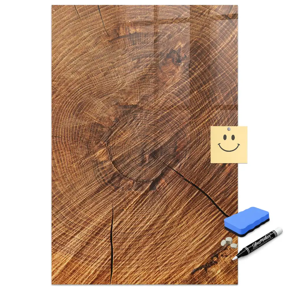 Tableau magnétique effaçable à sec avec cadre en bois naturel