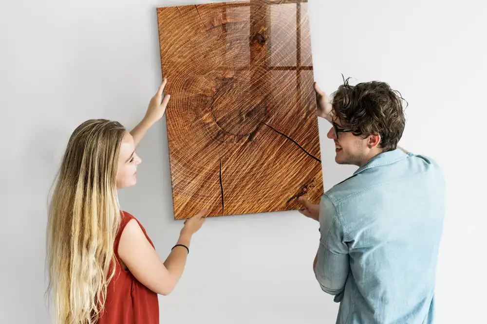 Tableau magnétique effaçable à sec avec cadre en bois naturel