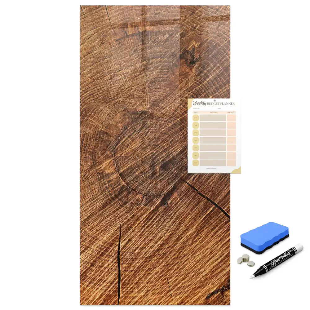 Tableau magnétique effaçable à sec avec cadre en bois naturel