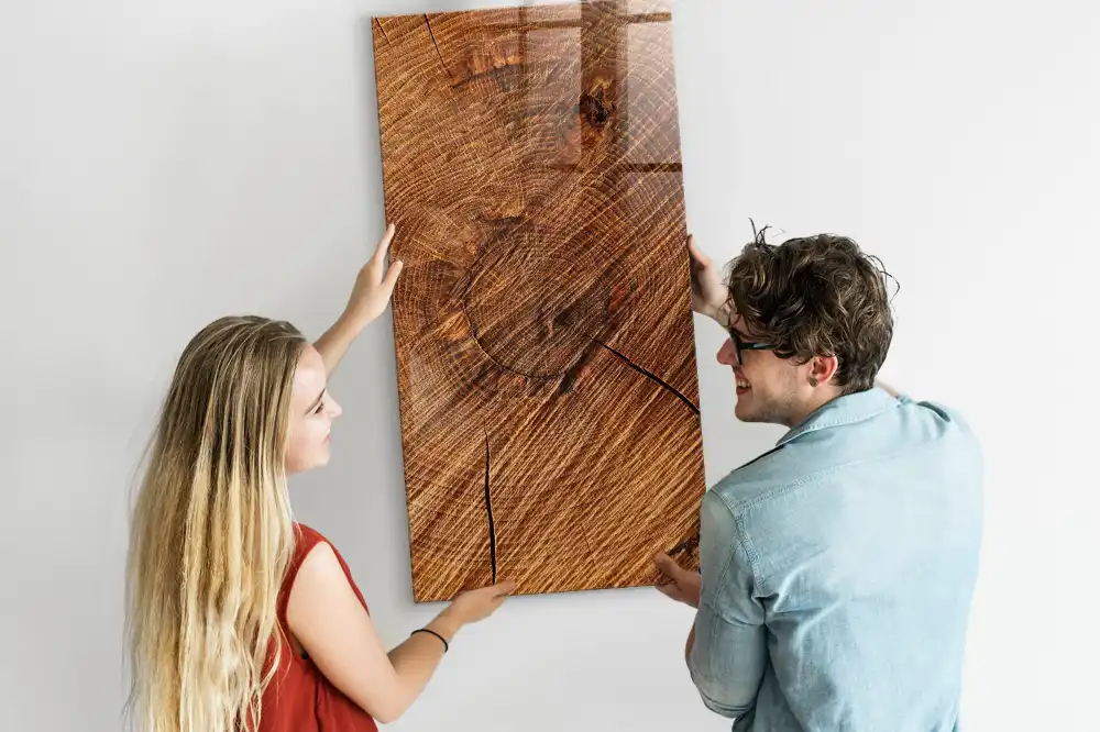 Tableau magnétique effaçable à sec avec cadre en bois naturel