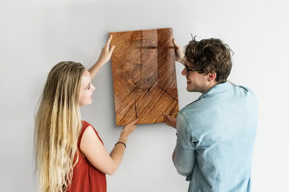 Tableau magnétique effaçable à sec avec cadre en bois naturel