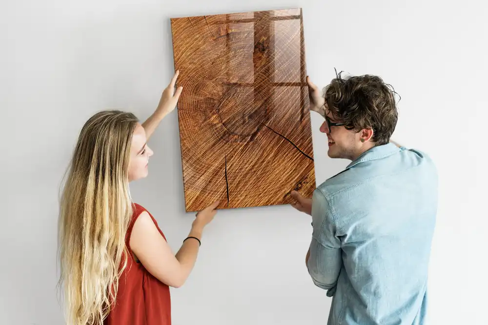 Tableau magnétique effaçable à sec avec cadre en bois naturel