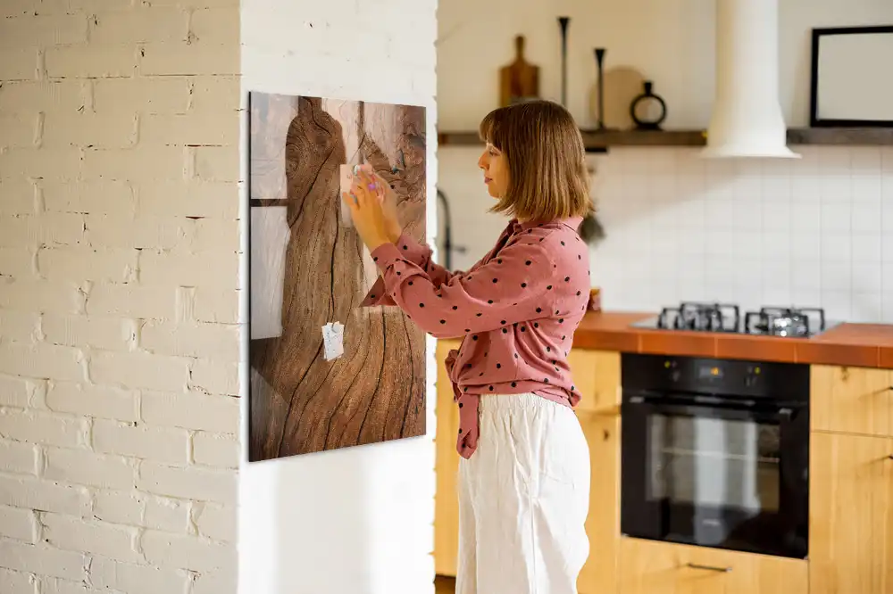 Tableau magnétique effaçable vieux chêne