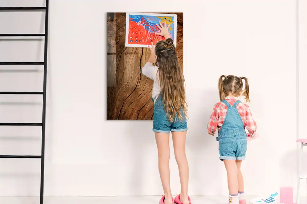 Tableau magnétique effaçable vieux chêne