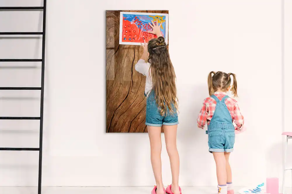 Tableau magnétique effaçable vieux chêne