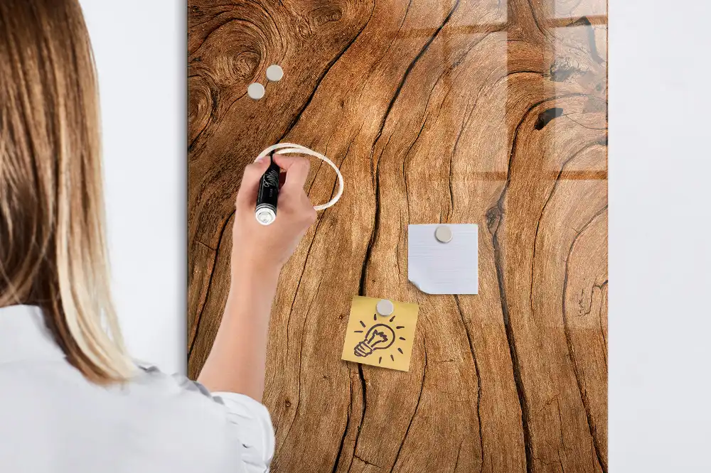 Tableau magnétique effaçable vieux chêne