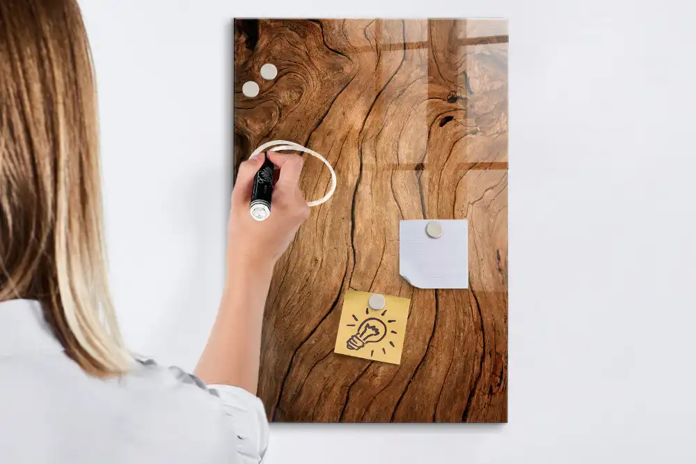 Tableau magnétique effaçable vieux chêne