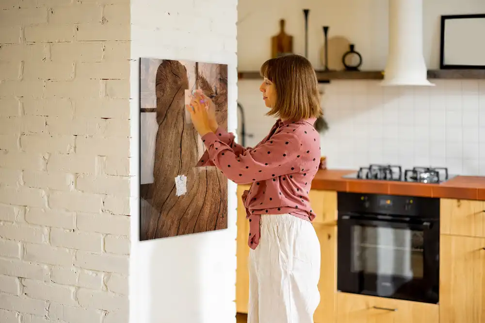 Tableau magnétique effaçable vieux chêne