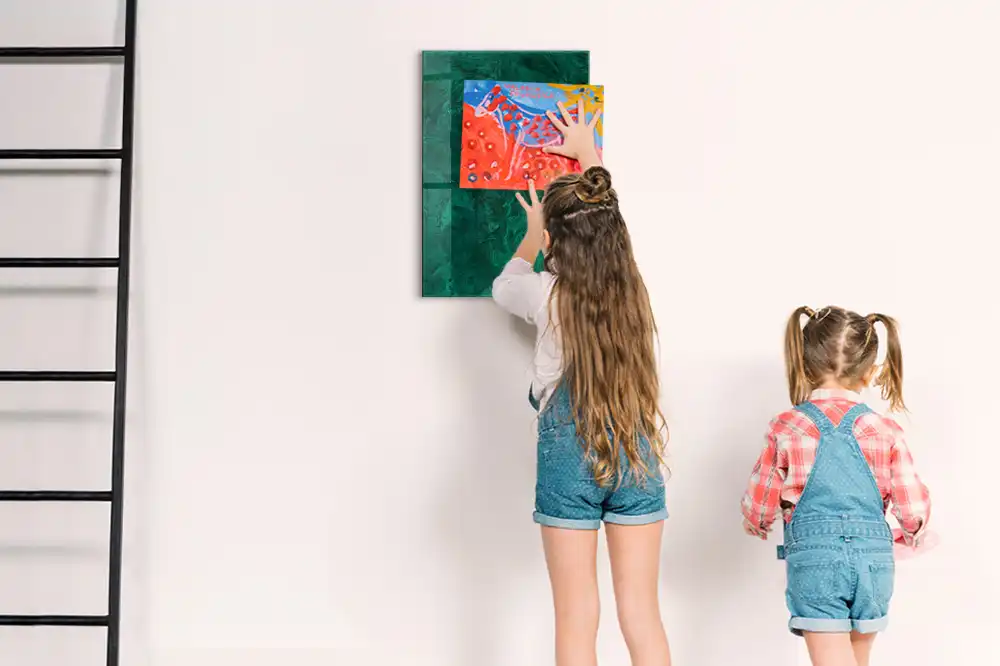 Tableau magnétique effaçable à sec surface émeraude