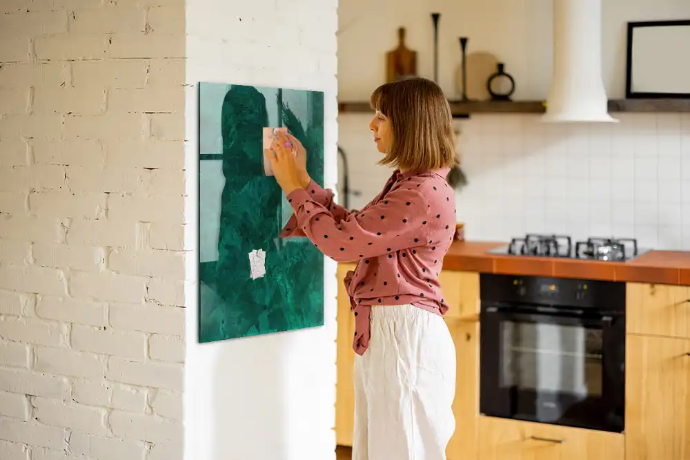 Tableau magnétique effaçable à sec surface émeraude
