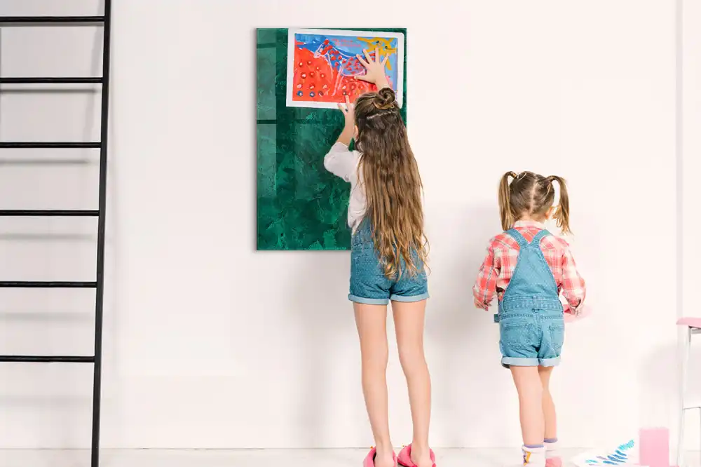 Tableau magnétique effaçable à sec surface émeraude