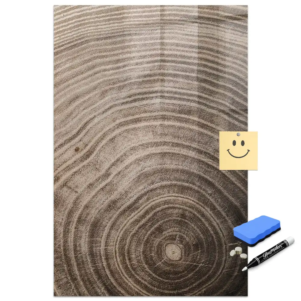 Tableau magnétique effaçable avec anneaux en bois