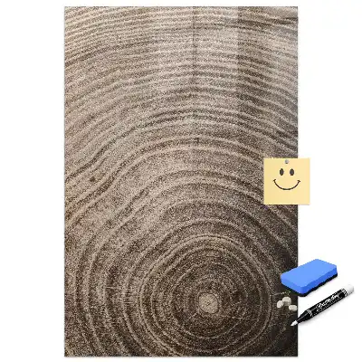 Tableau magnétique effaçable avec anneaux en bois