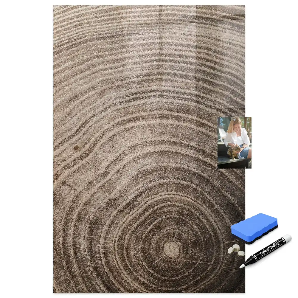 Tableau magnétique effaçable avec anneaux en bois
